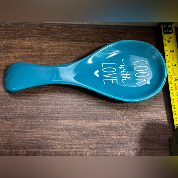 Ceramic Spoon Rest COOK WITH LOVE - NEW - Picture 4 of 5